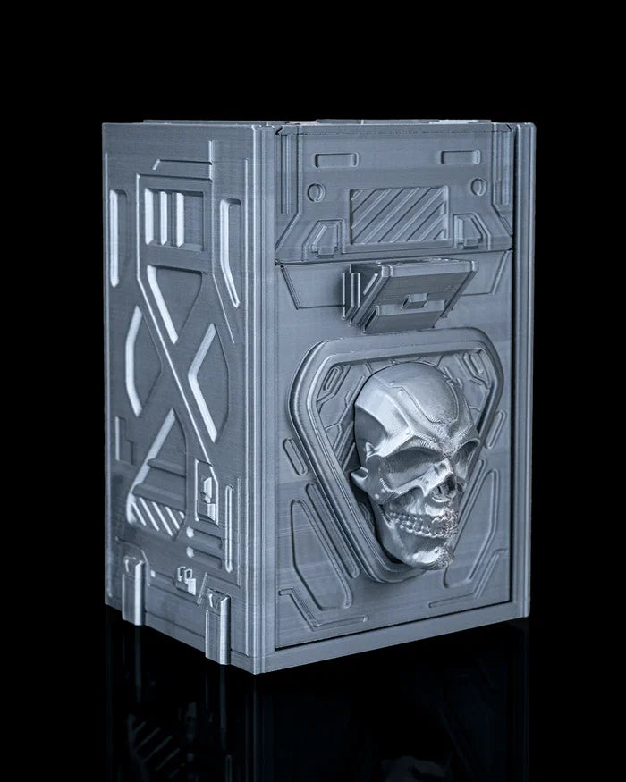 Caja para mazo MTG Commander diseño calavera y porta dados