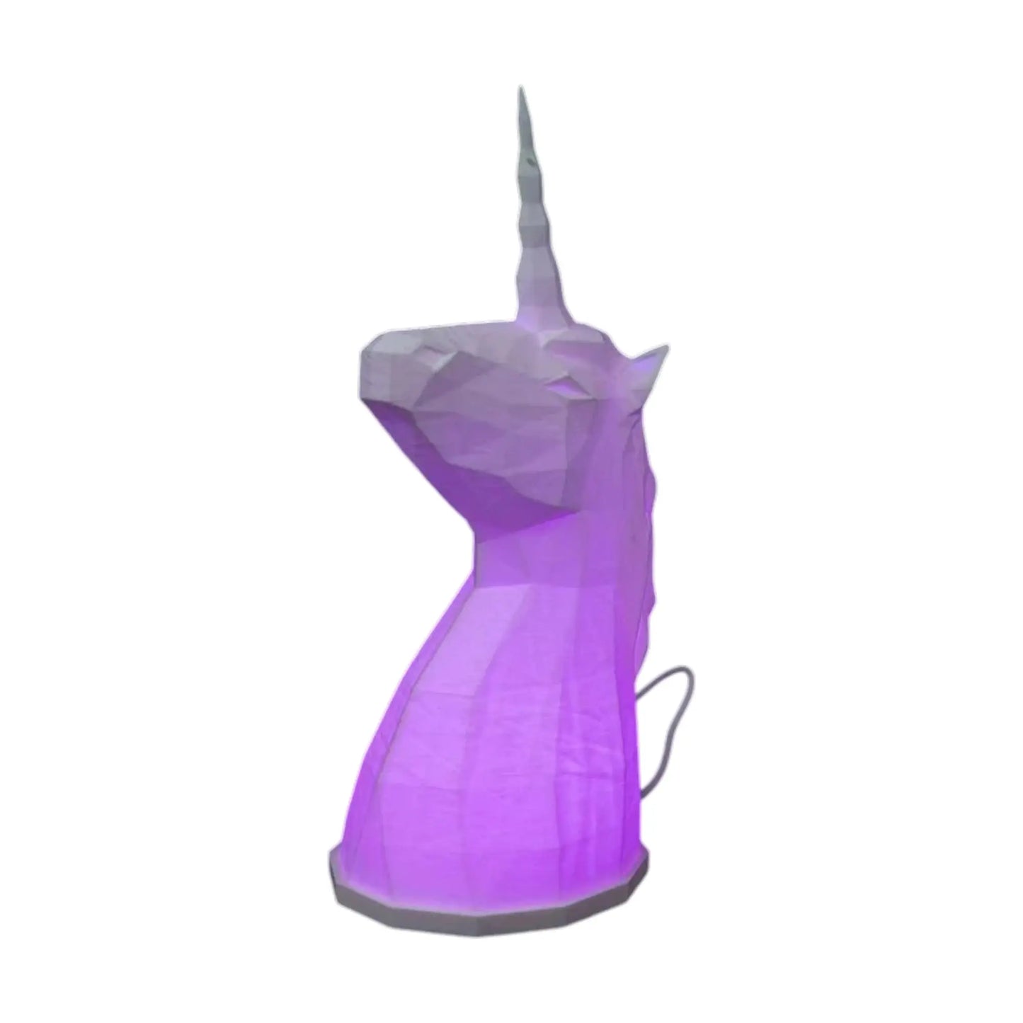 Lámpara LED RGB Unicornio Low Poly Con Control Remoto 20 cm