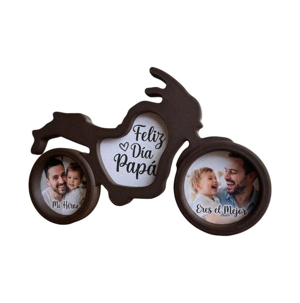 Portafotos Moto Personalizado Regalo Día del Padre - Marco 3D