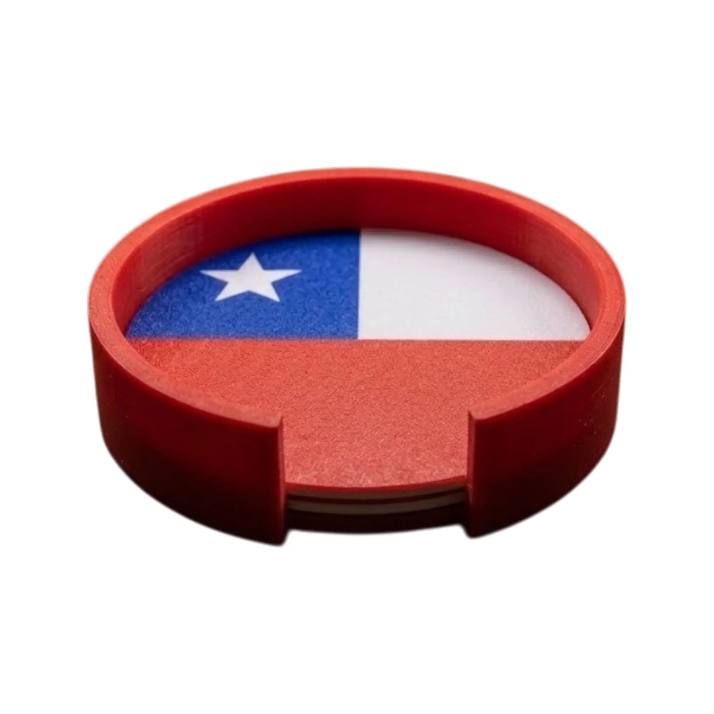 Set De 4 Posavasos Base Diseño Bandera Chile Fiestas Patrias