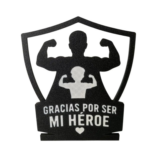Regalo Día del Padre: Letrero Decorativo "Gracias por ser mi Héroe" 3D