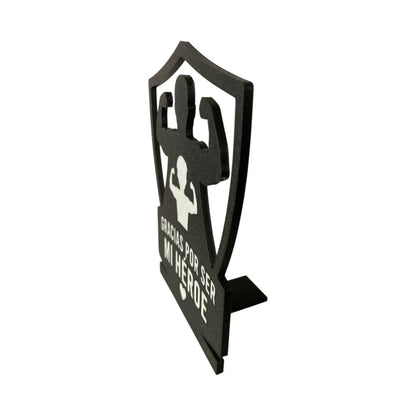 Regalo Día del Padre: Letrero Decorativo "Gracias por ser mi Héroe" 3D