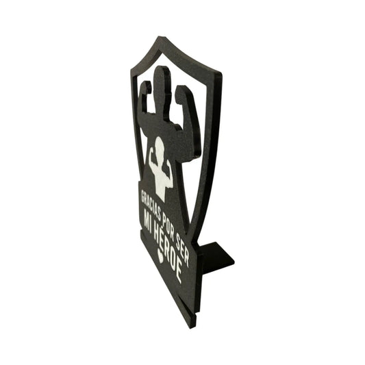 Regalo Día del Padre: Letrero Decorativo "Gracias por ser mi Héroe" 3D