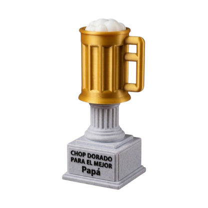 Trofeo Chop Dorado para el Mejor Papá - Regalo Día del Padre 3D