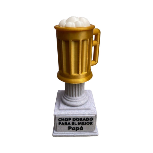 Trofeo Chop Dorado para el Mejor Papá - Regalo Día del Padre 3D