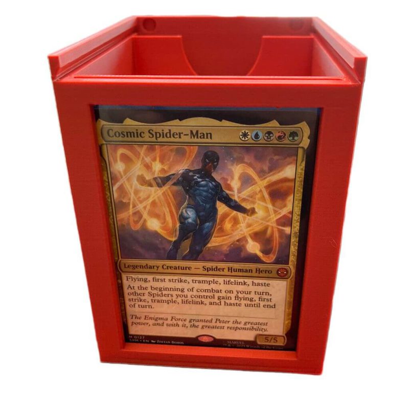 Deckbox cartas MTG Commander hasta 100 cartas con visor rojo