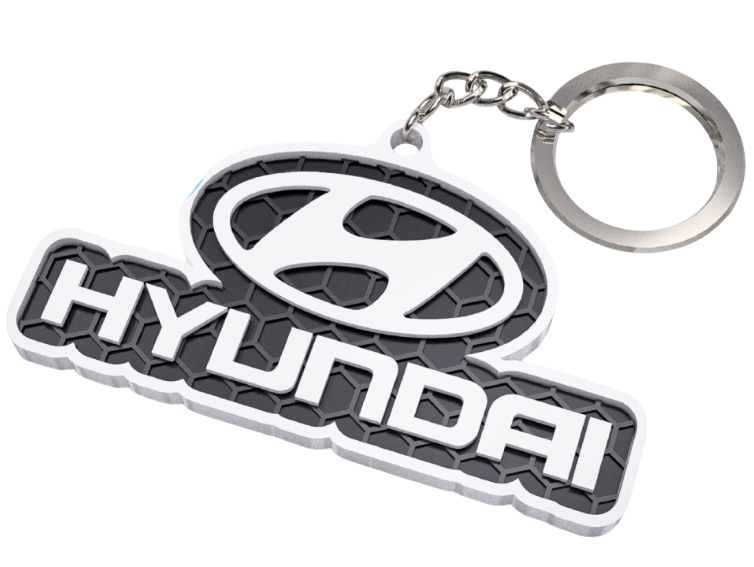 Llavero Hyundai 3D – Diseño Exclusivo con Textura de Panal