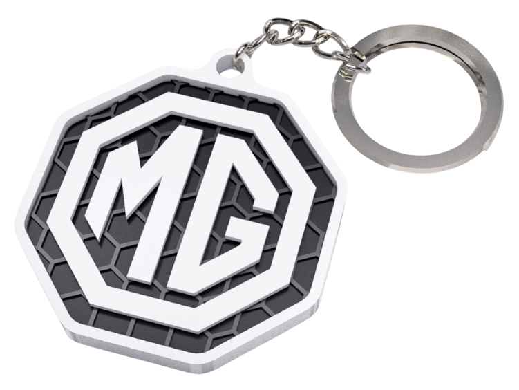 Llavero MG 3D – Diseño Exclusivo con Textura de Panal