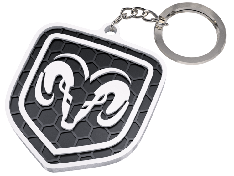 Llavero Dodge 3D – Diseño Exclusivo con Textura de Panal